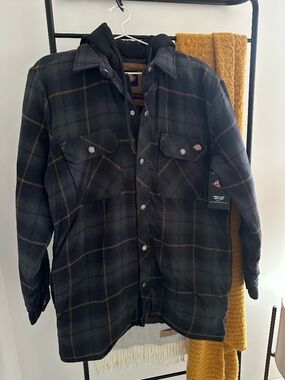 Dickies Plaid Hooded Flannel Shirt Jacket NWT Small